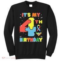 Its My 4th Birthday Kids Autism 4 Years Old Sweatshirt thumb 0