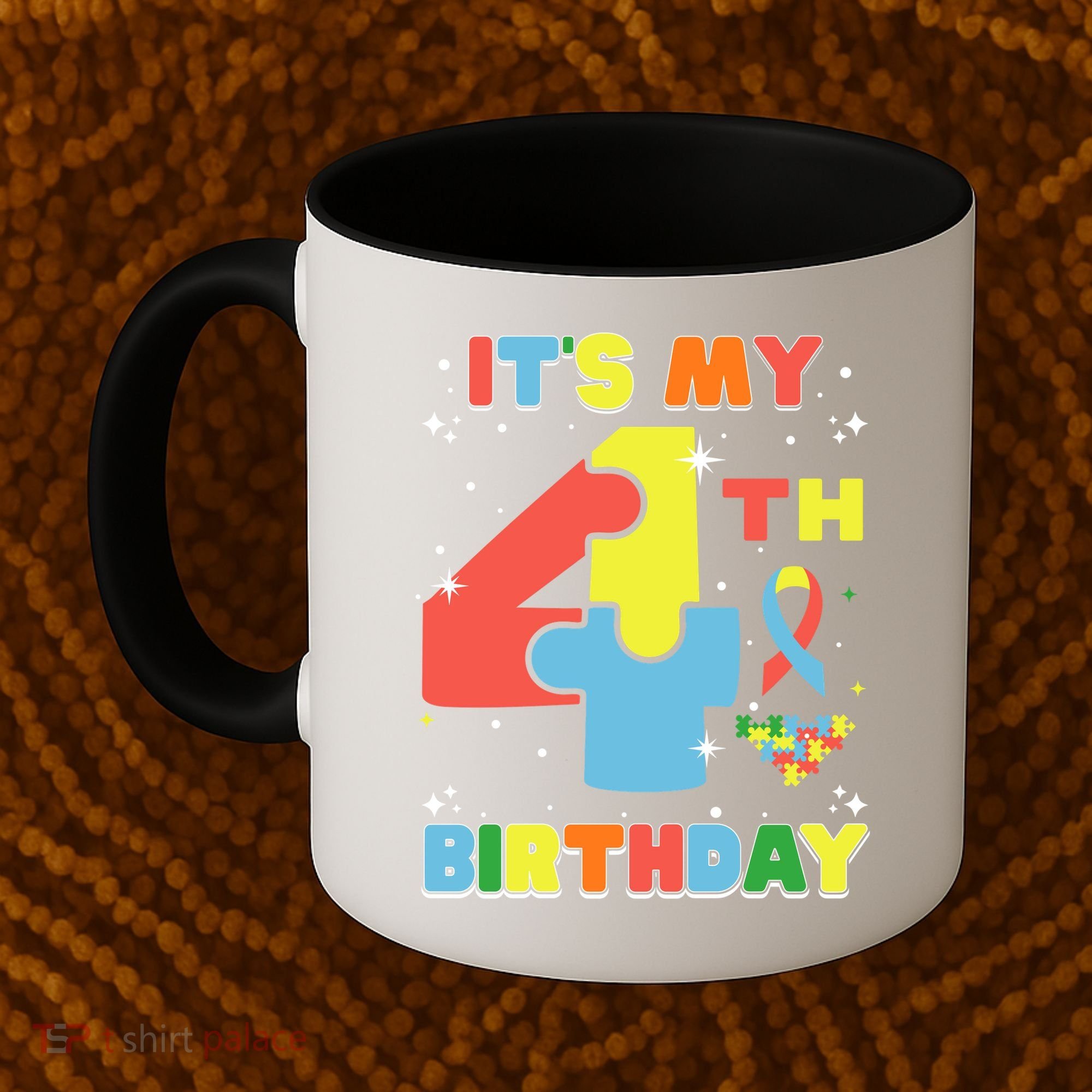 Its My 4th Birthday Kids Autism 4 Years Old Coffee Mug