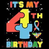 Its My 4th Birthday Kids Autism 4 Years Old Coffee Mug thumb 5