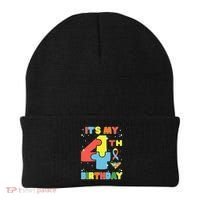 Its My 4th Birthday Kids Autism 4 Years Old Beanie thumb 0
