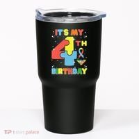 Its My 4th Birthday Kids Autism 4 Years Old Tumbler thumb 0