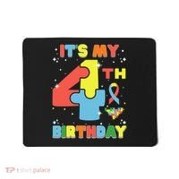 Its My 4th Birthday Kids Autism 4 Years Old Mousepad thumb 0