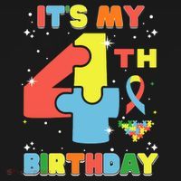 Its My 4th Birthday Kids Autism 4 Years Old Mousepad thumb 1