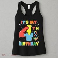 Its My 4th Birthday Kids Autism 4 Years Old Women's Tank Top thumb 3