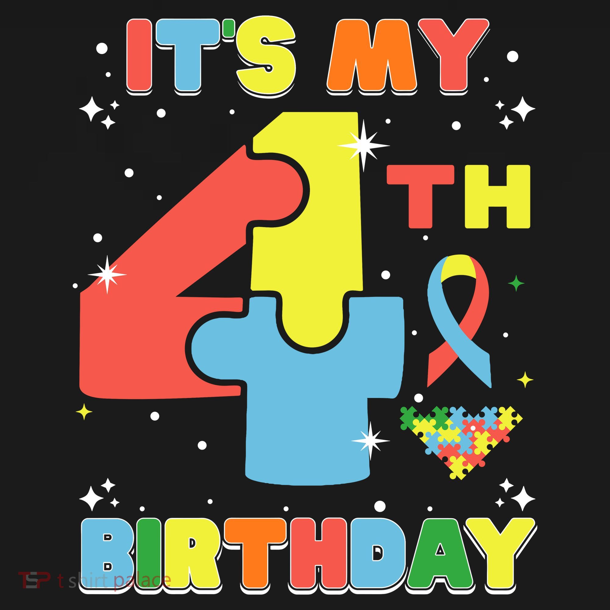 Its My 4th Birthday Kids Autism 4 Years Old Women's Tank Top