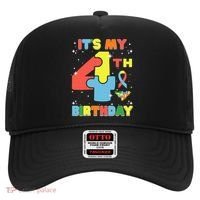 Its My 4th Birthday Kids Autism 4 Years Old Hat thumb 0