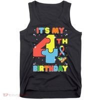 Its My 4th Birthday Kids Autism 4 Years Old Tank Top thumb 0
