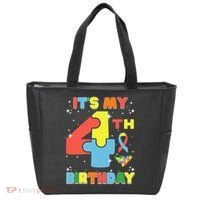 Its My 4th Birthday Kids Autism 4 Years Old Tote Bag thumb 0