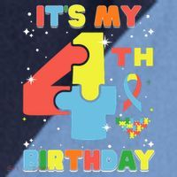 Its My 4th Birthday Kids Autism 4 Years Old Raglan Baseball Sleeve Shirt thumb 2