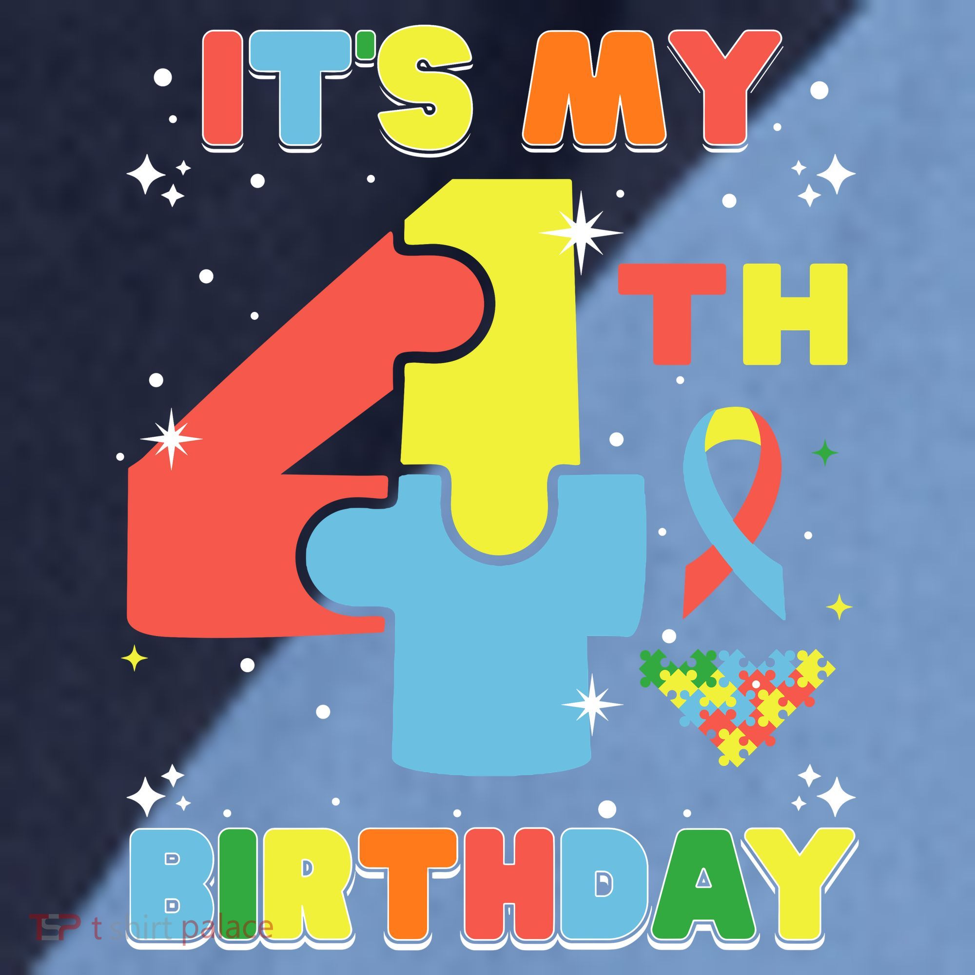 Its My 4th Birthday Kids Autism 4 Years Old Raglan Baseball Sleeve Shirt