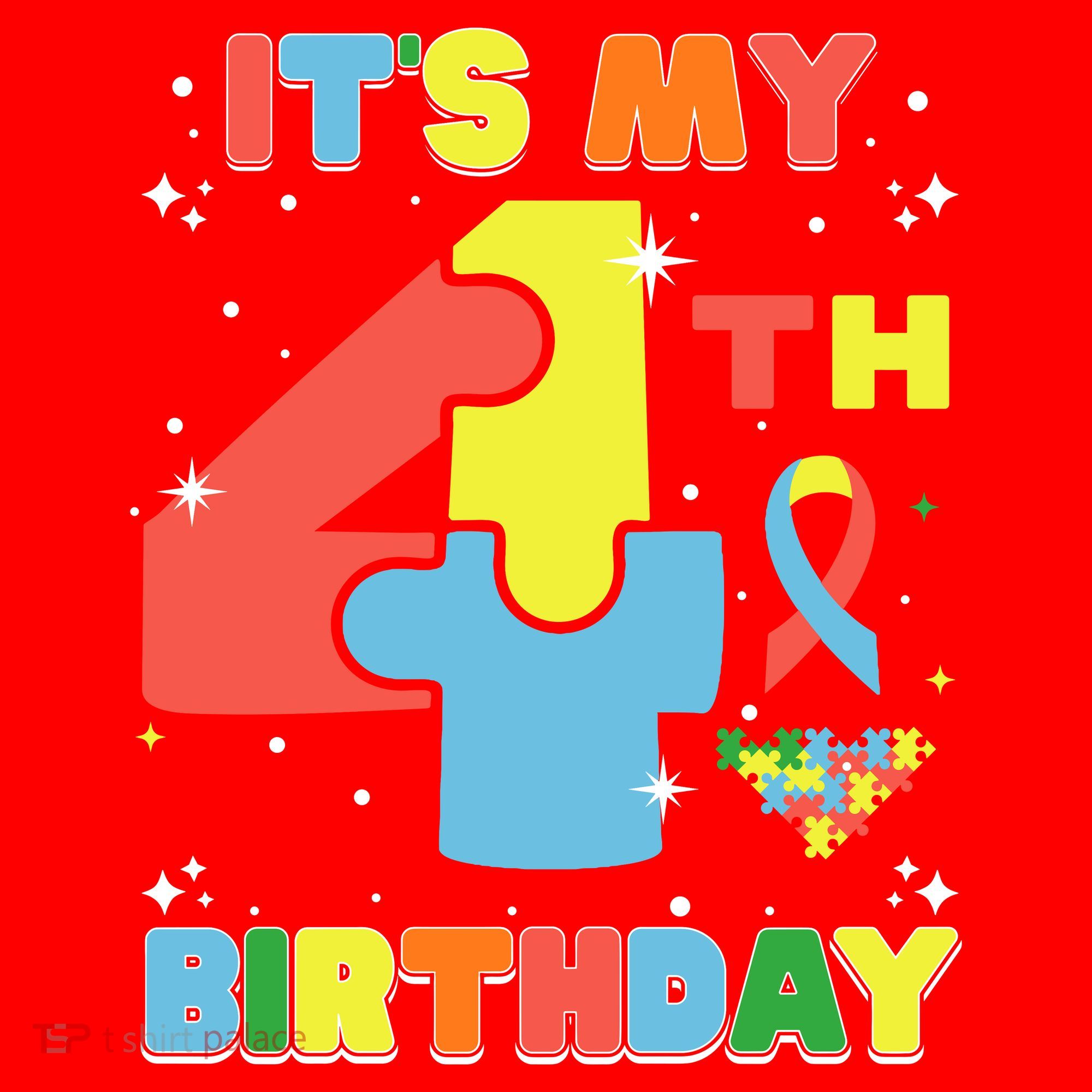 Its My 4th Birthday Kids Autism 4 Years Old Santa Hat