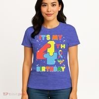 Its My 4th Birthday Kids Autism 4 Years Old Women's T-Shirt thumb 4