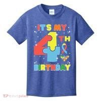 Its My 4th Birthday Kids Autism 4 Years Old Kids T-Shirt thumb 0
