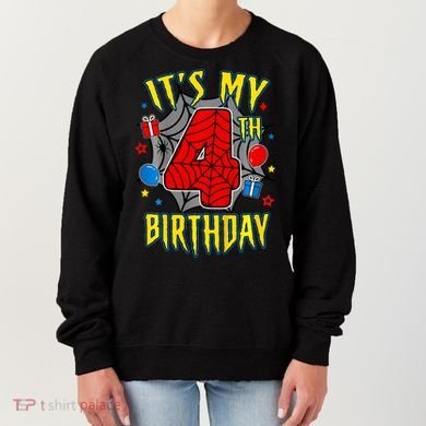 Its My 4th Birthday Spider Theme Party Turning 4yr Women's Sweatshirt
