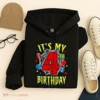 Its My 4th Birthday Spider Theme Party Turning 4yr Hoodie thumb 4