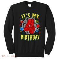 Its My 4th Birthday Spider Theme Party Turning 4yr Sweatshirt thumb 0