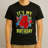 Its My 4th Birthday Spider Theme Party Turning 4yr T-Shirt thumb 3