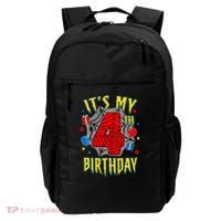 Its My 4th Birthday Spider Theme Party Turning 4yr Backpack thumb 0