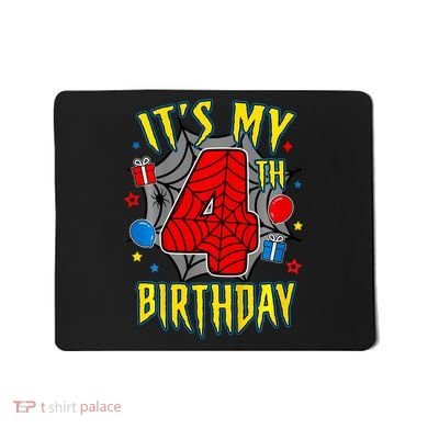 Its My 4th Birthday Spider Theme Party Turning 4yr Mousepad
