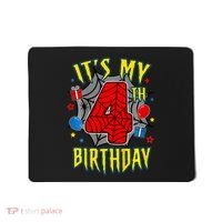 Its My 4th Birthday Spider Theme Party Turning 4yr Mousepad thumb 0