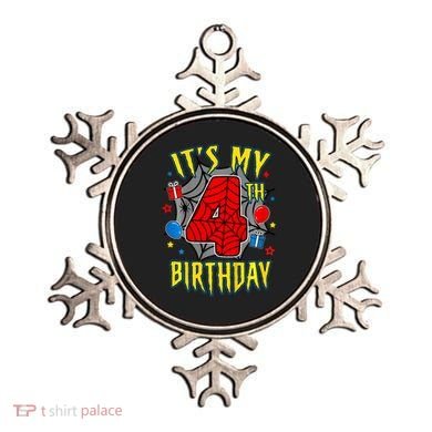 Its My 4th Birthday Spider Theme Party Turning 4yr Ornament