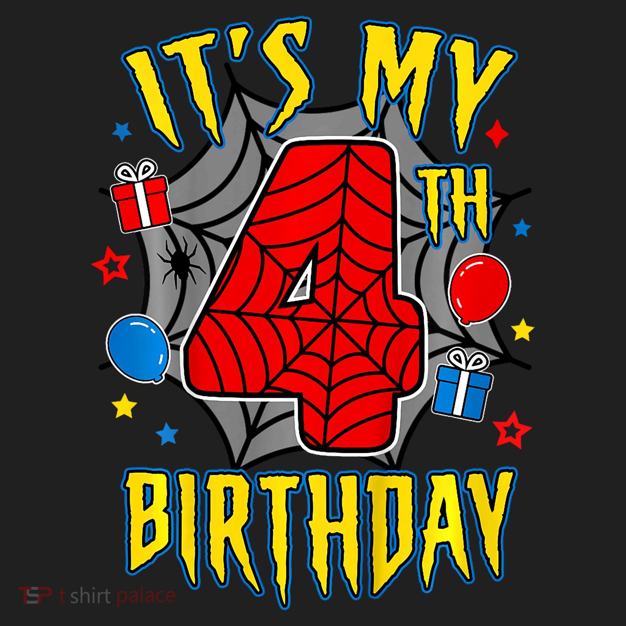 Its My 4th Birthday Spider Theme Party Turning 4yr Hat