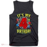 Its My 4th Birthday Spider Theme Party Turning 4yr Tank Top thumb 0
