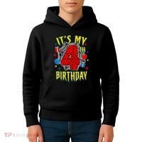 Its My 4th Birthday Spider Theme Party Turning 4yr Kids Hoodie thumb 4