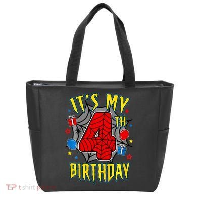 Its My 4th Birthday Spider Theme Party Turning 4yr Tote Bag
