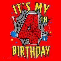 Its My 4th Birthday Spider Theme Party Turning 4yr Santa Hat thumb 1