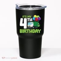ItS My 4th Birthday Garbage Truck 4th Birthday Tumbler thumb 0