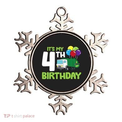 ItS My 4th Birthday Garbage Truck 4th Birthday Ornament