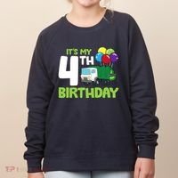 ItS My 4th Birthday Garbage Truck 4th Birthday Women's Sweatshirt thumb 0