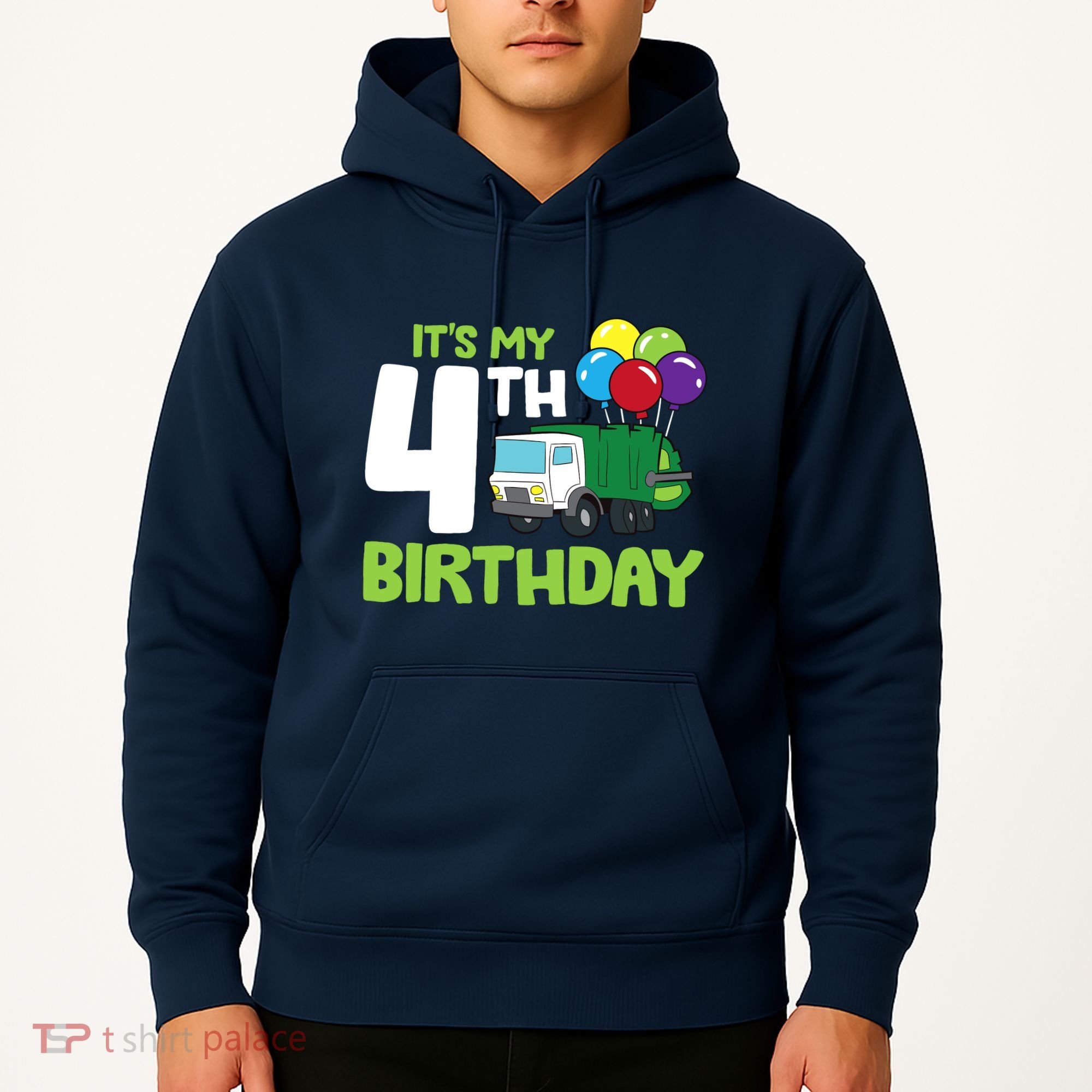 ItS My 4th Birthday Garbage Truck 4th Birthday Hoodie