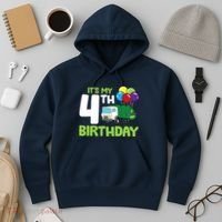 ItS My 4th Birthday Garbage Truck 4th Birthday Hoodie thumb 3