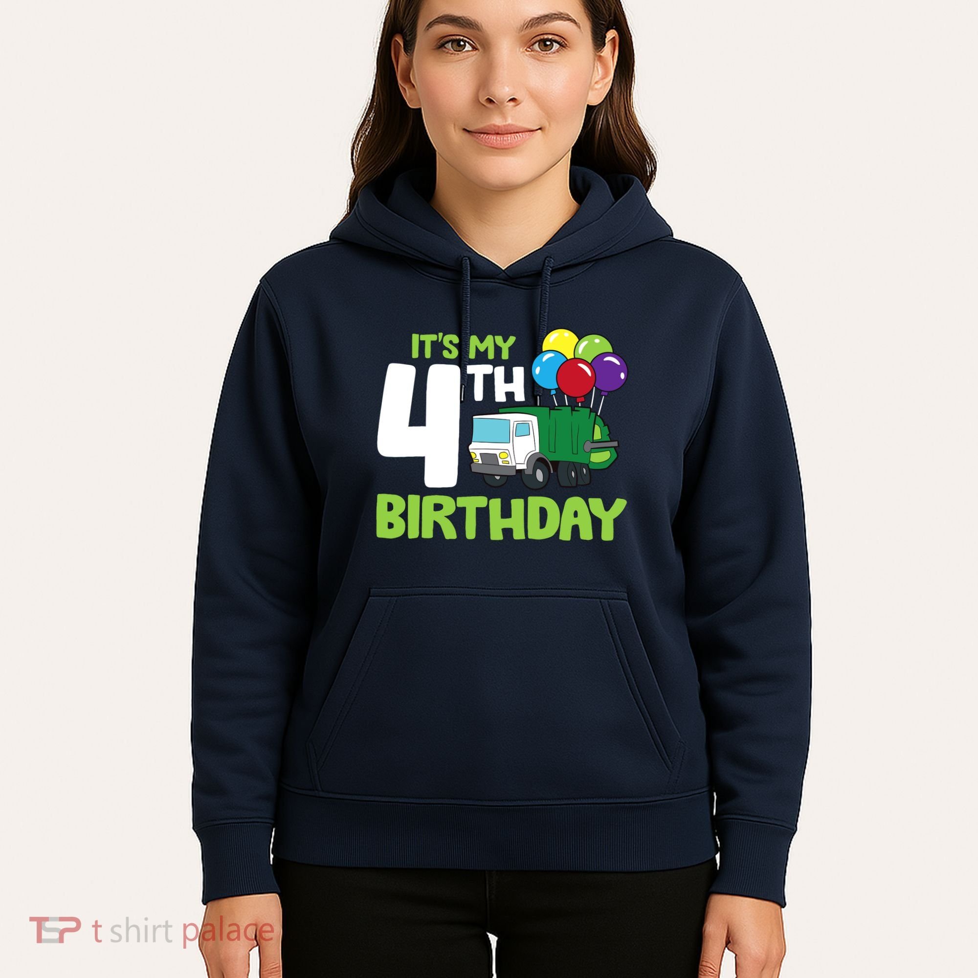 ItS My 4th Birthday Garbage Truck 4th Birthday Hoodie