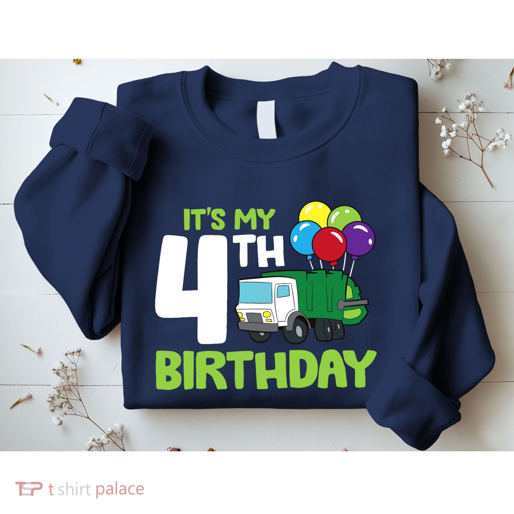 ItS My 4th Birthday Garbage Truck 4th Birthday Sweatshirt