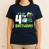 ItS My 4th Birthday Garbage Truck 4th Birthday T-Shirt thumb 4