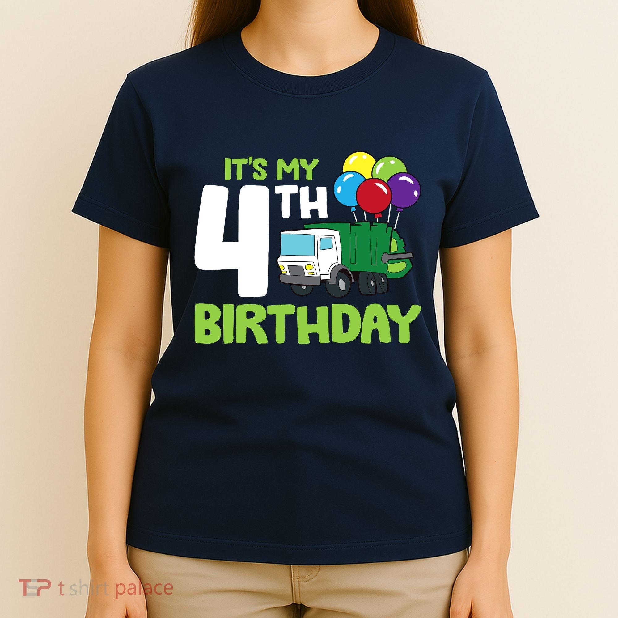 ItS My 4th Birthday Garbage Truck 4th Birthday T-Shirt