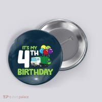 ItS My 4th Birthday Garbage Truck 4th Birthday Button thumb 0