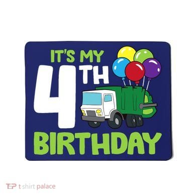 ItS My 4th Birthday Garbage Truck 4th Birthday Mousepad