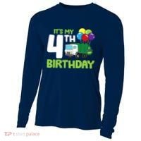 ItS My 4th Birthday Garbage Truck 4th Birthday Cooling Performance Long Sleeve Crew thumb 0