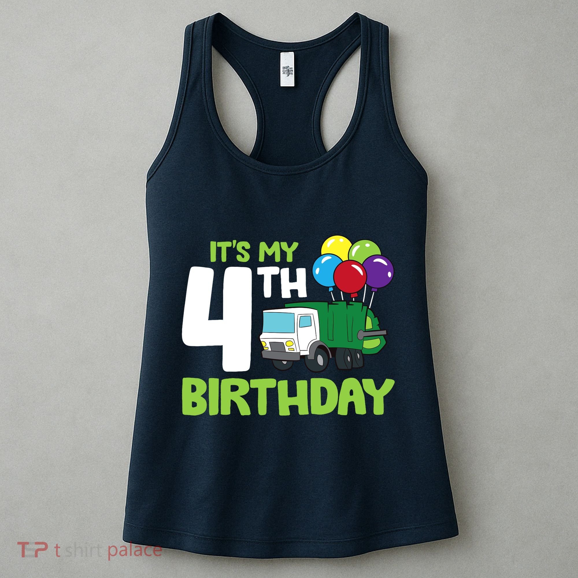 ItS My 4th Birthday Garbage Truck 4th Birthday Women's Tank Top