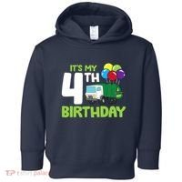 ItS My 4th Birthday Garbage Truck 4th Birthday Toddler Hoodie thumb 0