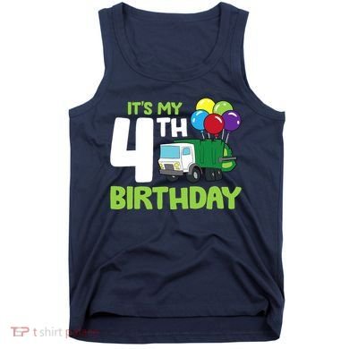 ItS My 4th Birthday Garbage Truck 4th Birthday Tank Top