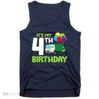 ItS My 4th Birthday Garbage Truck 4th Birthday Tank Top thumb 0