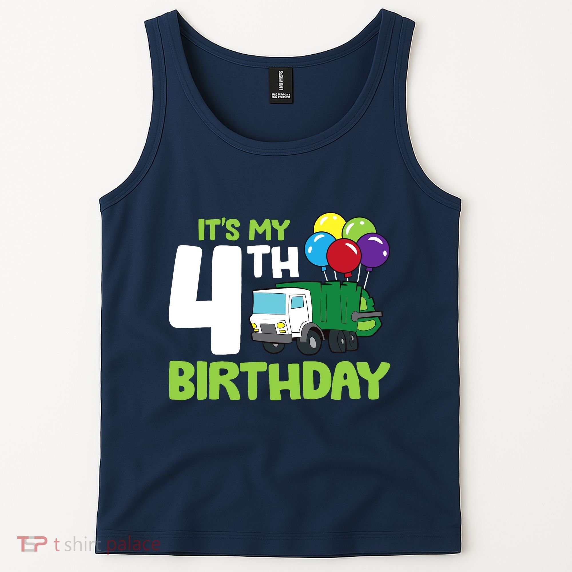 ItS My 4th Birthday Garbage Truck 4th Birthday Tank Top