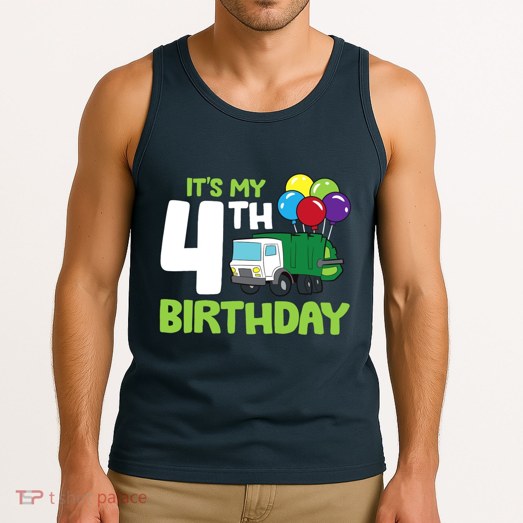 ItS My 4th Birthday Garbage Truck 4th Birthday Tank Top