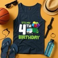 ItS My 4th Birthday Garbage Truck 4th Birthday Tank Top thumb 4
