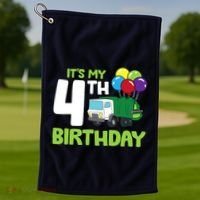 ItS My 4th Birthday Garbage Truck 4th Birthday Golf Towel thumb 1